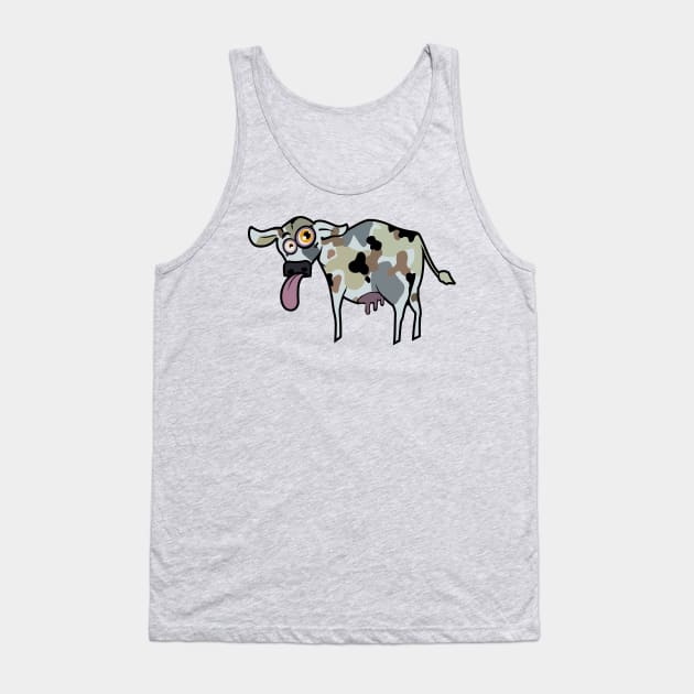 Graffiti of a cow in army pattern skin Tank Top by AdiDsgn